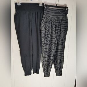 BUNDLE OF 2!! Black Adidas & Zebra Print Joggers W/Pockets. Size S